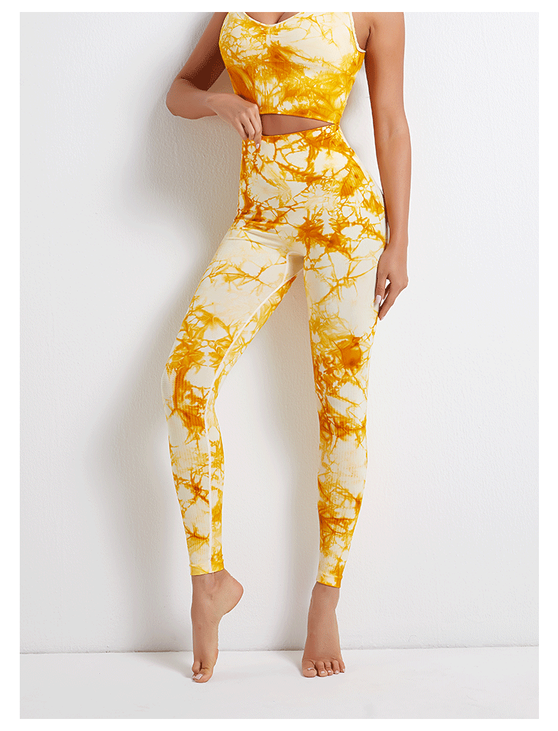Tie-Dye Printed High Waist Hip Lift Sports Running Yoga Pants