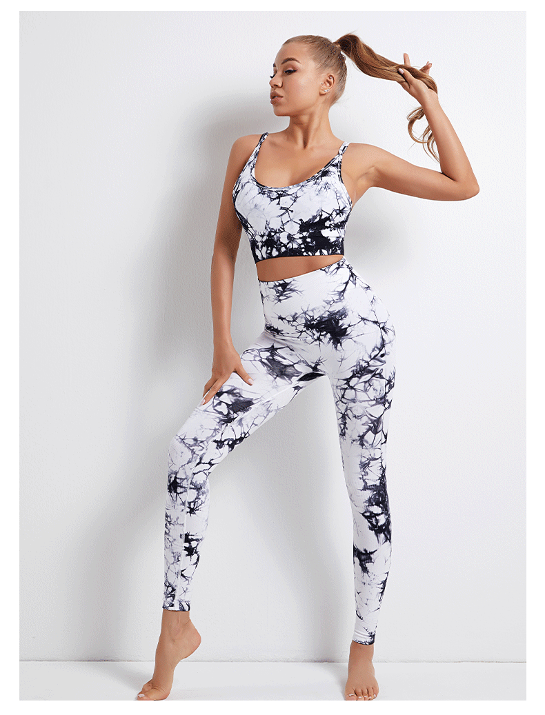 Tie-Dye Printed High Waist Hip Lift Sports Running Yoga Pants