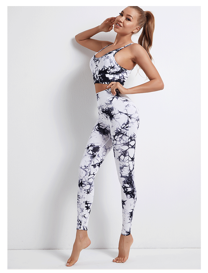 Tie-Dye Printed High Waist Hip Lift Sports Running Yoga Pants