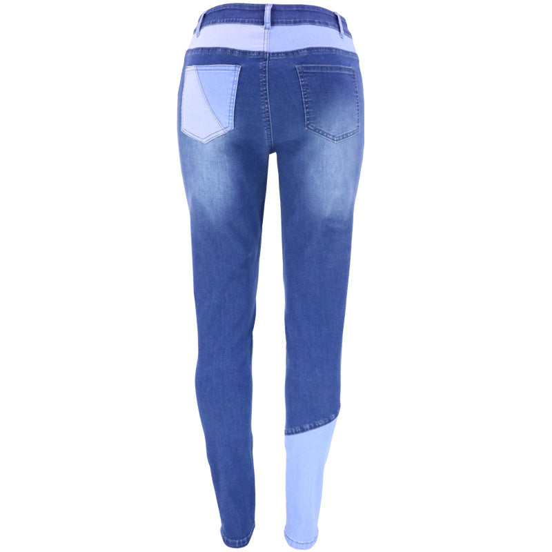 Fashion Women Distressed Stretch Denim Pants Ripped High Rise Skinny