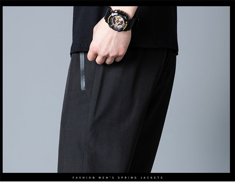 Men's Ice Silk Thin Breathable Quick-Drying Elastic Casual Pants
