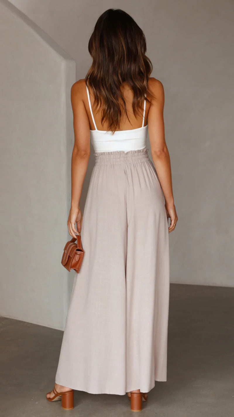 women's summer casual slim fit loose wide leg pants