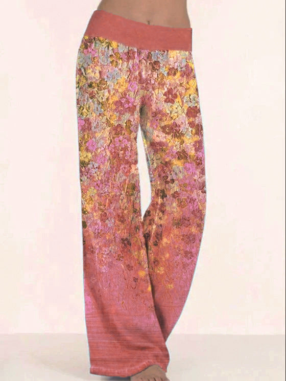 2021 Newest Women Summer Printings Yoga Wide Leg Pants Leggings Cargo Trousers Work Camping Hiking Casual Loose Fit Pants