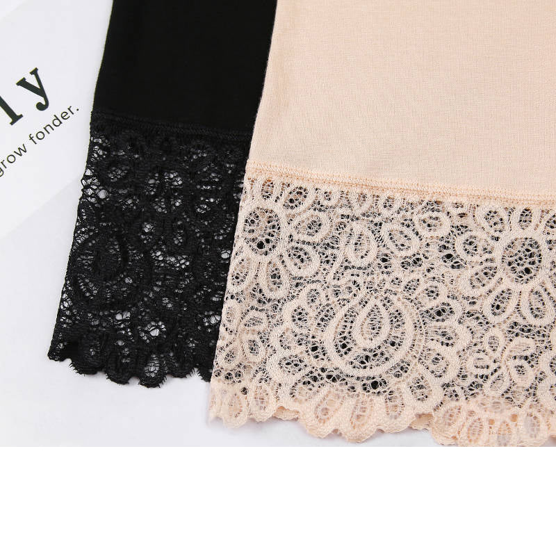 Women's Lace Stretch Slim Workout Safety Pants Leggings