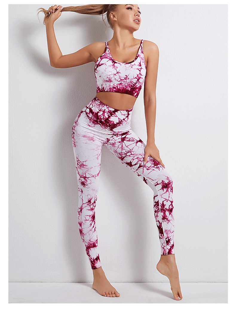 Tie-Dye Printed High Waist Hip Lift Sports Running Yoga Pants