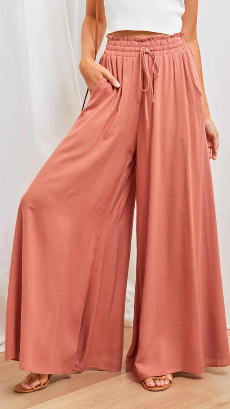 women's summer casual slim fit loose wide leg pants