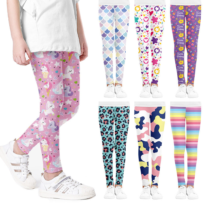 Girls Printed Leggings Yoga Pants Multipack Leggings for Kids