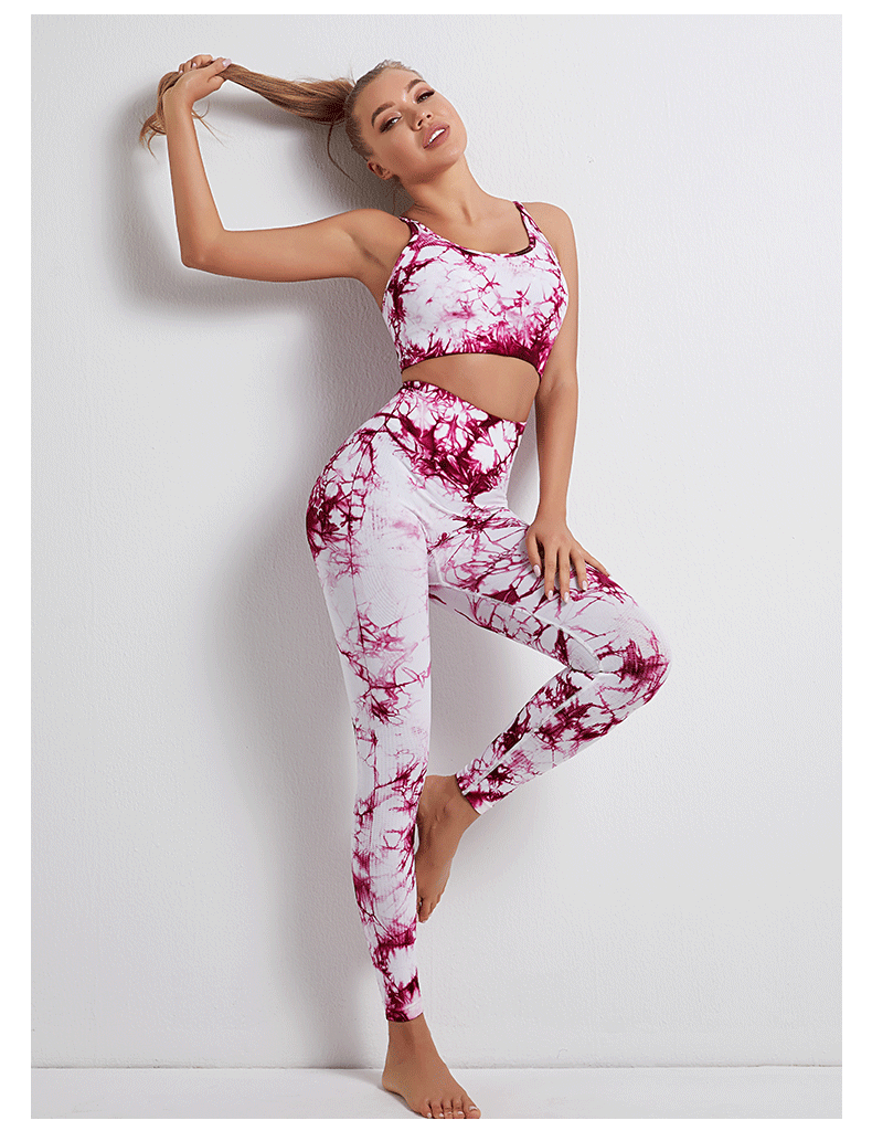 Tie-Dye Printed High Waist Hip Lift Sports Running Yoga Pants