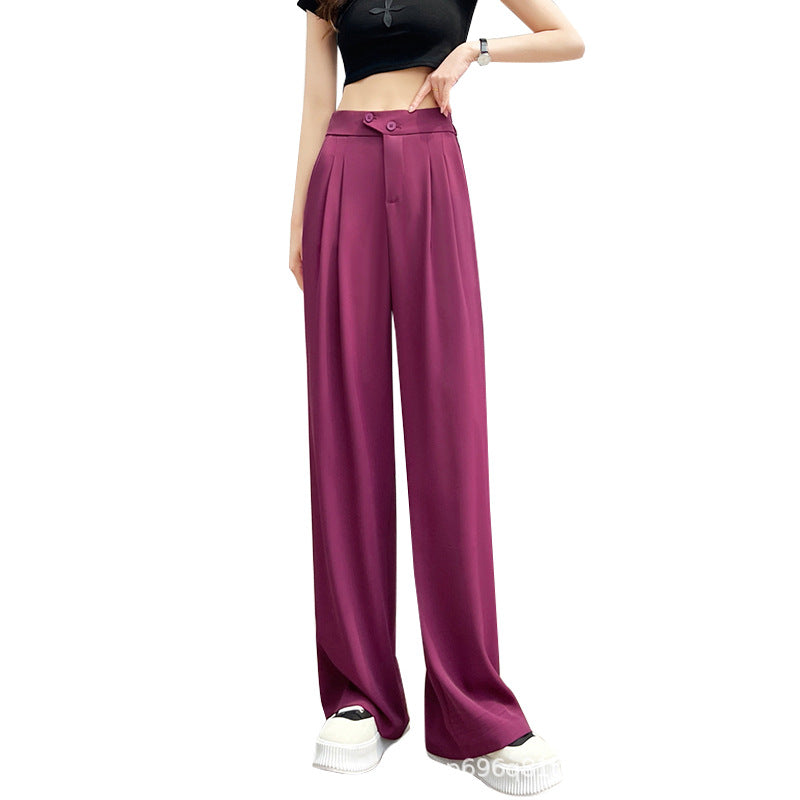 Women's Summer Casual High Waist Wide Leg Suit Pants