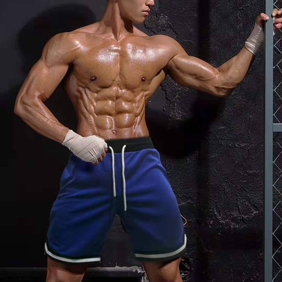 Summer Sports Breathable Fitness Striped Elastic Shorts