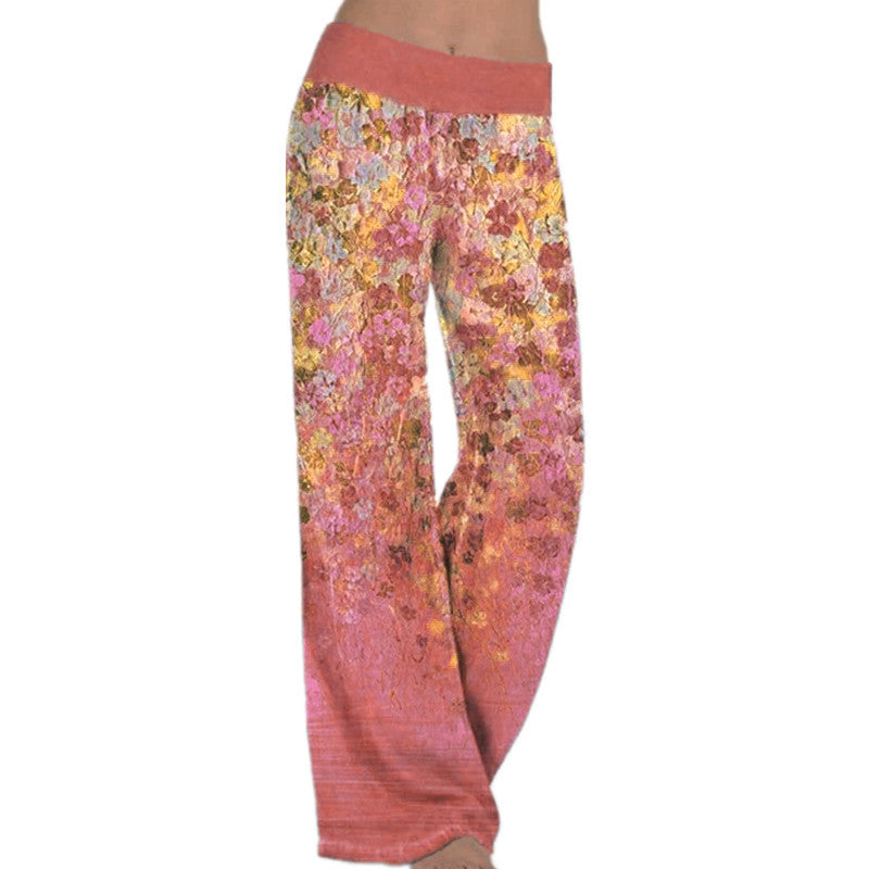2021 Newest Women Summer Printings Yoga Wide Leg Pants Leggings Cargo Trousers Work Camping Hiking Casual Loose Fit Pants