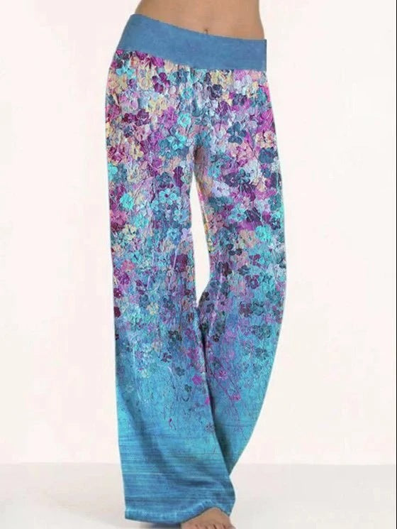 2021 Newest Women Summer Printings Yoga Wide Leg Pants Leggings Cargo Trousers Work Camping Hiking Casual Loose Fit Pants
