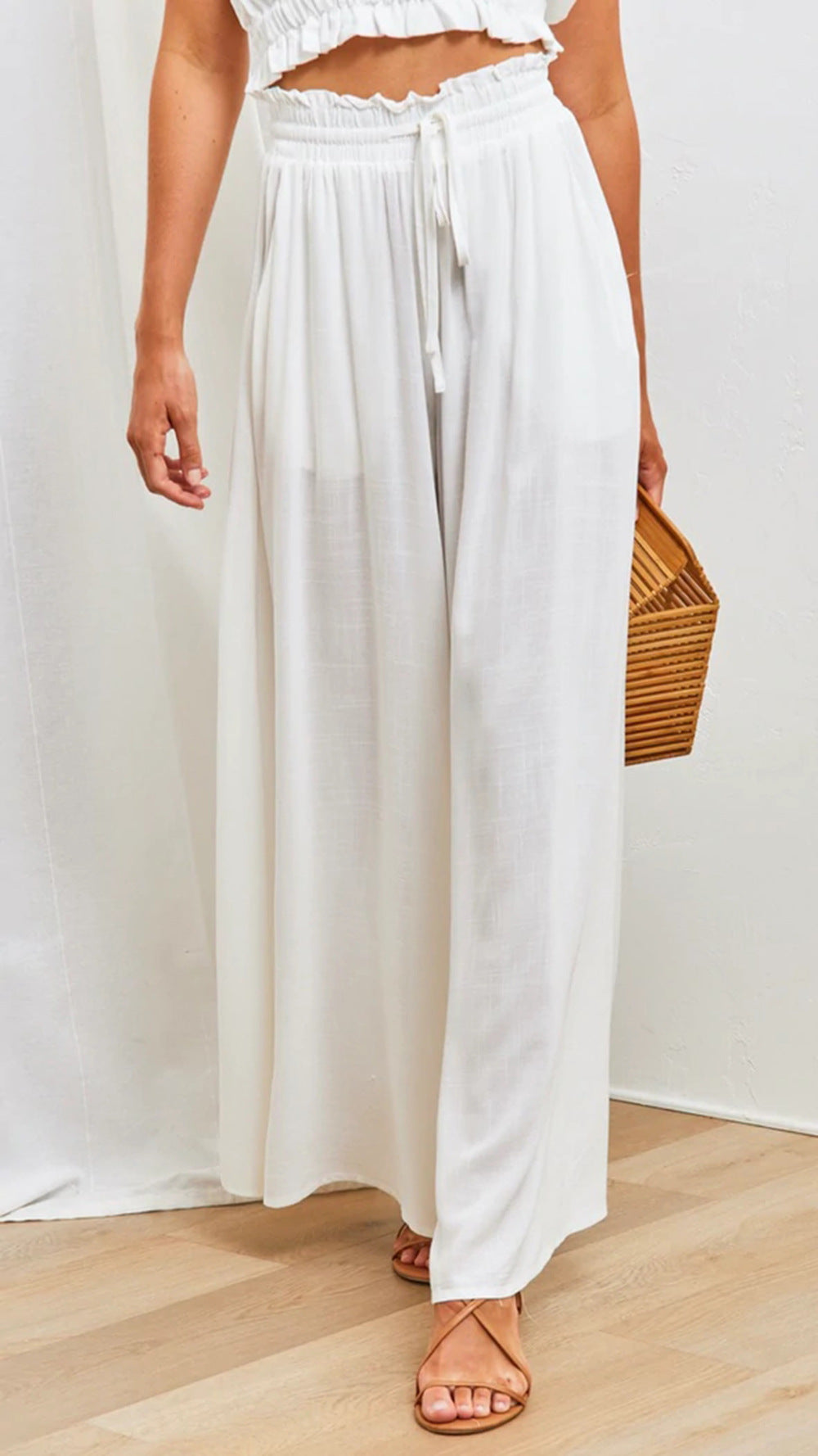 women's summer casual slim fit loose wide leg pants