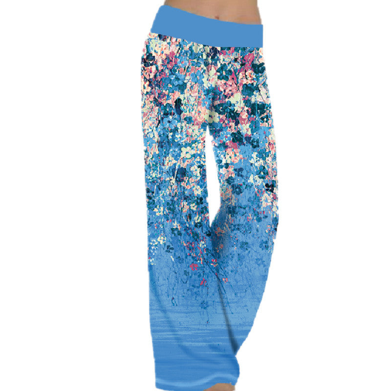 2021 Newest Women Summer Printings Yoga Wide Leg Pants Leggings Cargo Trousers Work Camping Hiking Casual Loose Fit Pants
