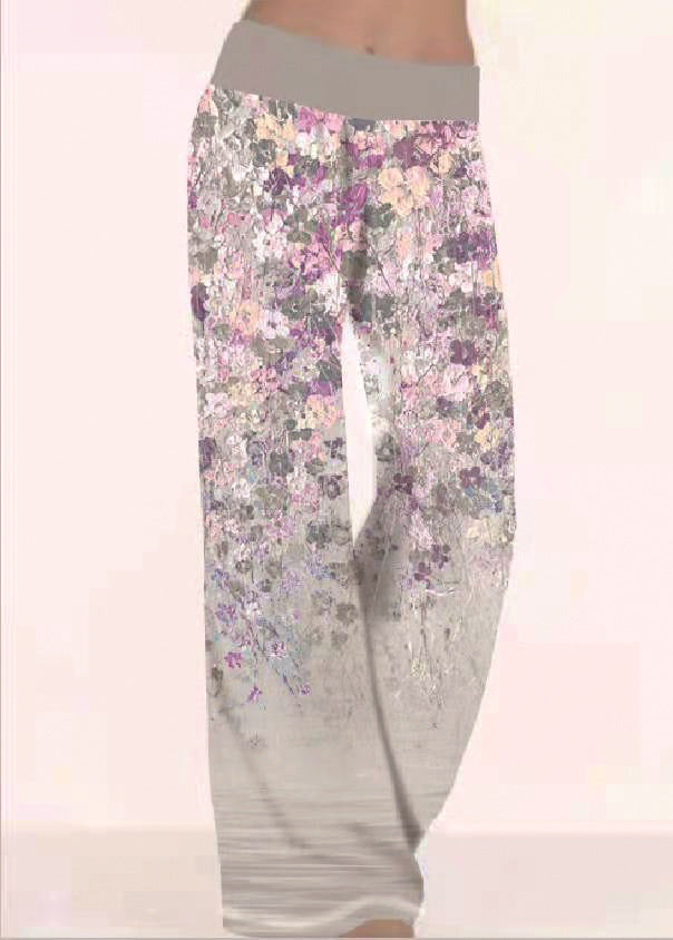 2021 Newest Women Summer Printings Yoga Wide Leg Pants Leggings Cargo Trousers Work Camping Hiking Casual Loose Fit Pants