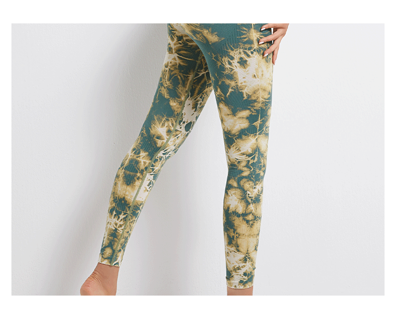 Tie-Dye Printed High Waist Hip Lift Sports Running Yoga Pants