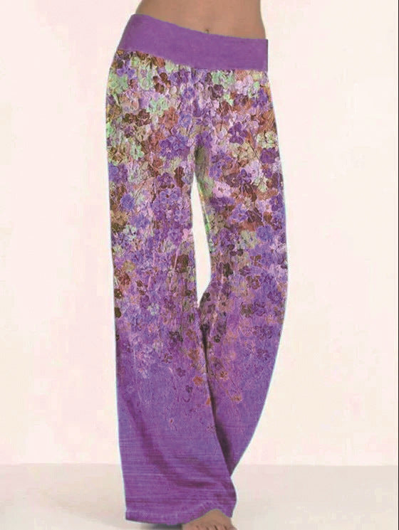 2021 Newest Women Summer Printings Yoga Wide Leg Pants Leggings Cargo Trousers Work Camping Hiking Casual Loose Fit Pants
