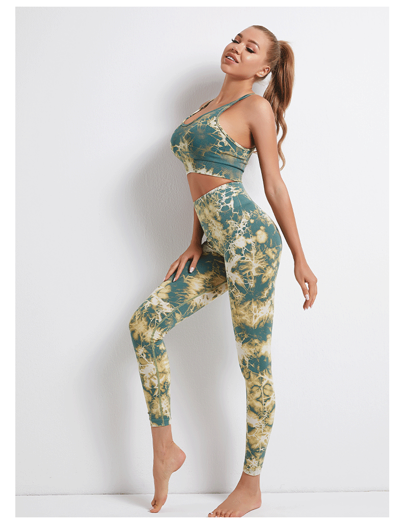 Tie-Dye Printed High Waist Hip Lift Sports Running Yoga Pants