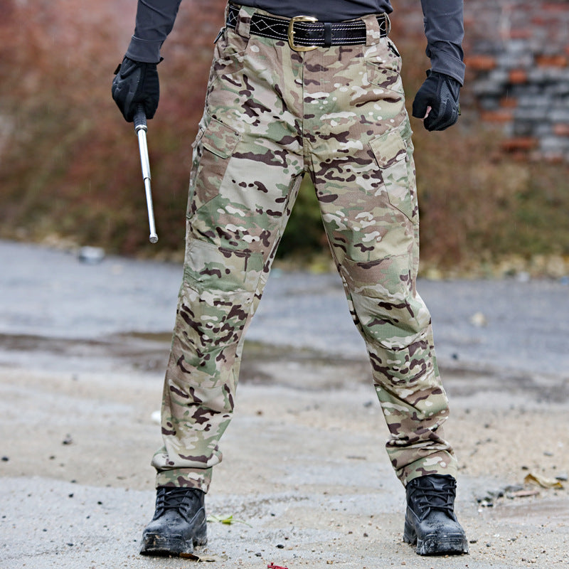 Men's Outdoor Hiking Mountaineering Camping Camo Multi Pocket Trousers