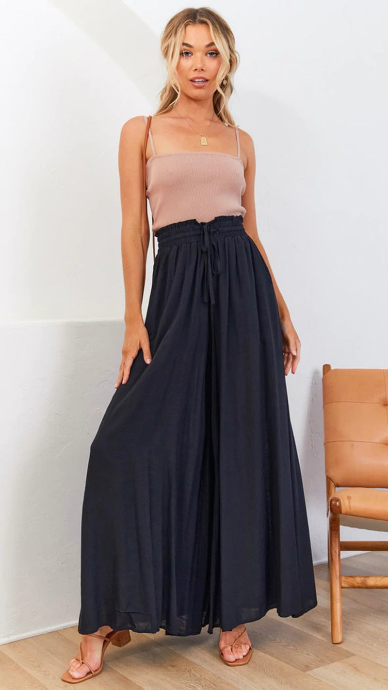 women's summer casual slim fit loose wide leg pants