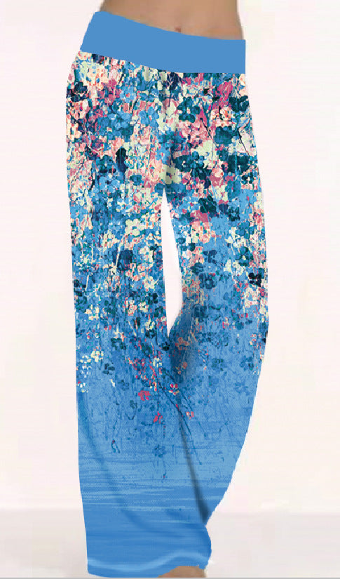 2021 Newest Women Summer Printings Yoga Wide Leg Pants Leggings Cargo Trousers Work Camping Hiking Casual Loose Fit Pants
