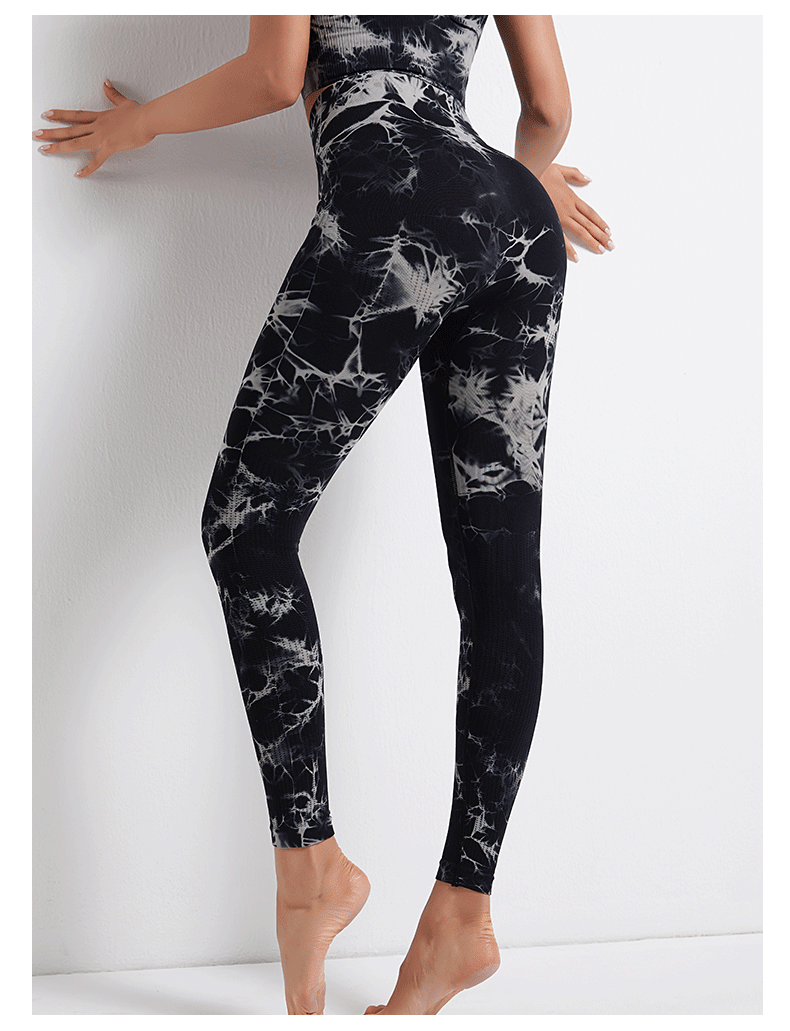 Tie-Dye Printed High Waist Hip Lift Sports Running Yoga Pants
