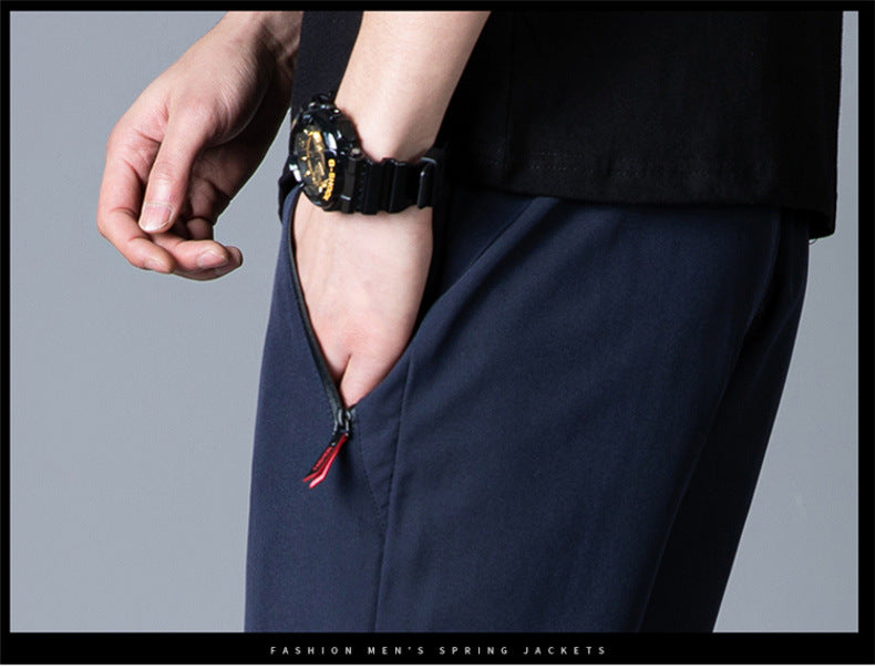 Men's Ice Silk Thin Breathable Quick-Drying Elastic Casual Pants