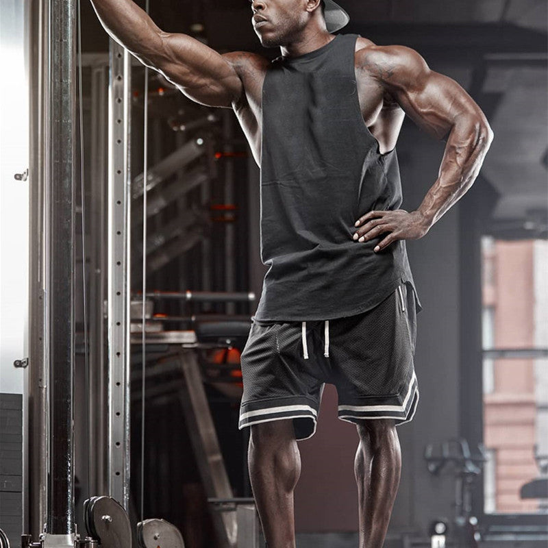 Summer Sports Breathable Fitness Striped Elastic Shorts