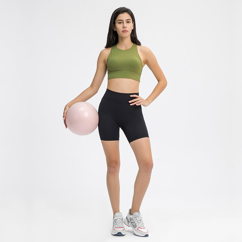 Women Running Workout High Waist Sport Premium Yoga Shorts Pants With Pockets