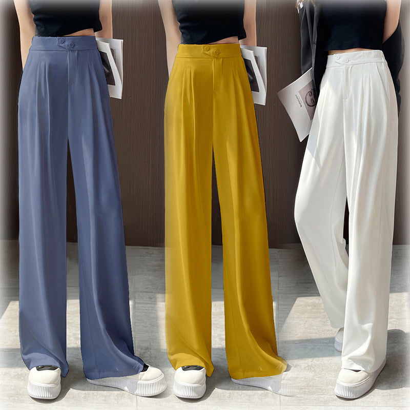 Women's Summer Casual High Waist Wide Leg Suit Pants