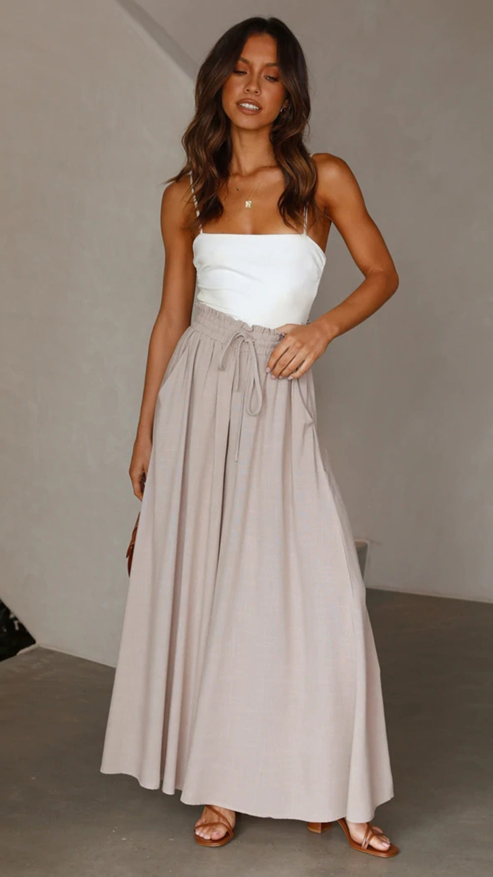 women's summer casual slim fit loose wide leg pants