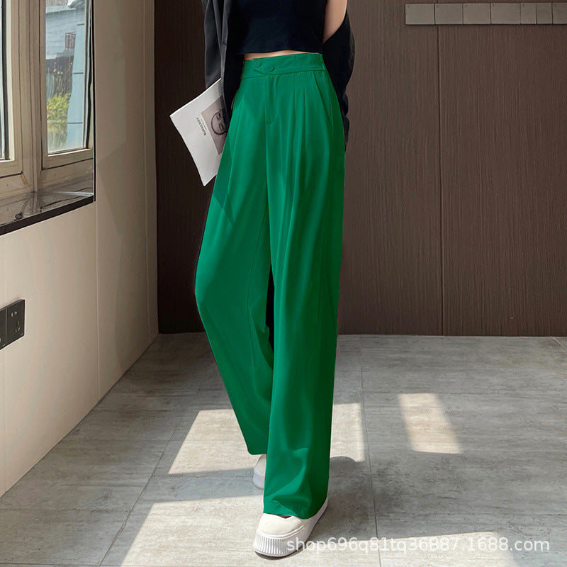 Women's Summer Casual High Waist Wide Leg Suit Pants