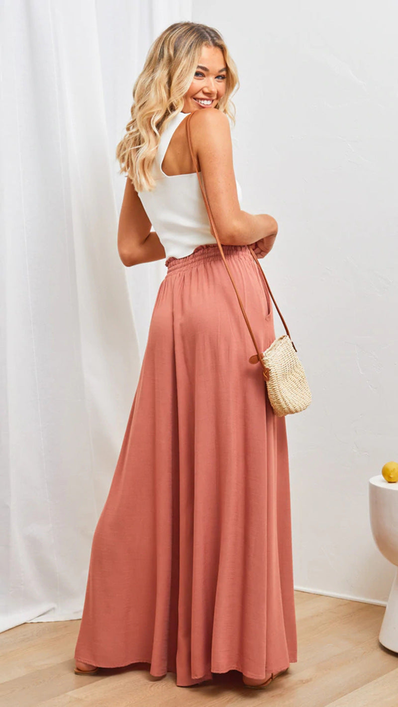 women's summer casual slim fit loose wide leg pants