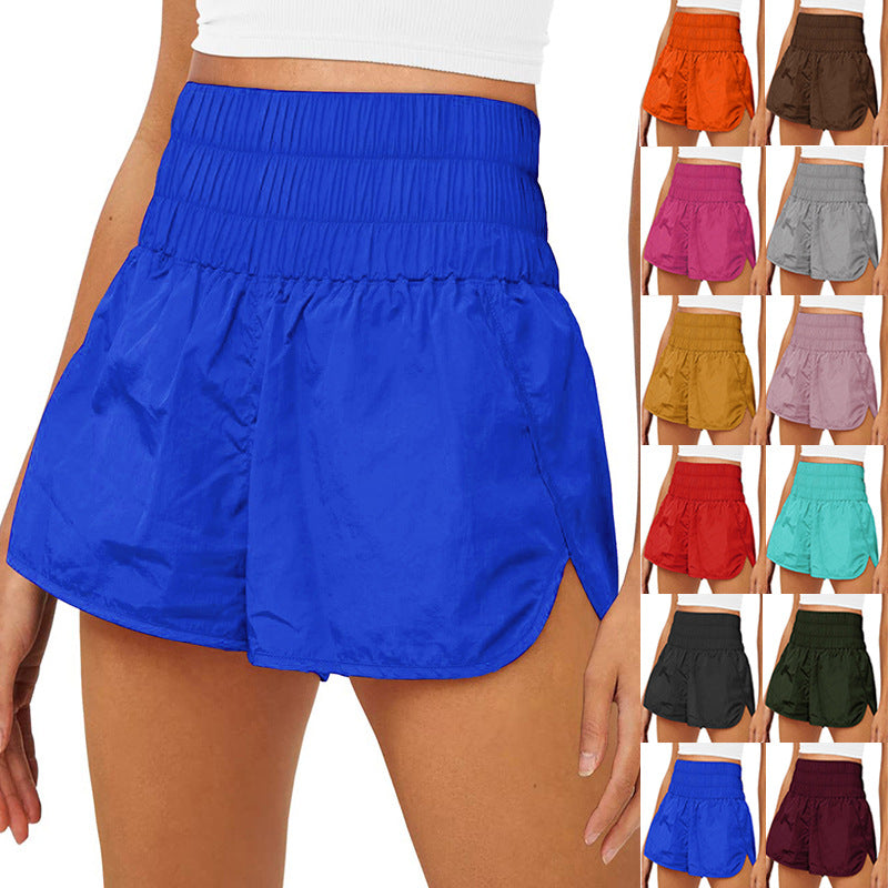 Womens High Waisted Athletic Shorts Elastic  Running Shorts Quick Dry Gym Workout Shorts