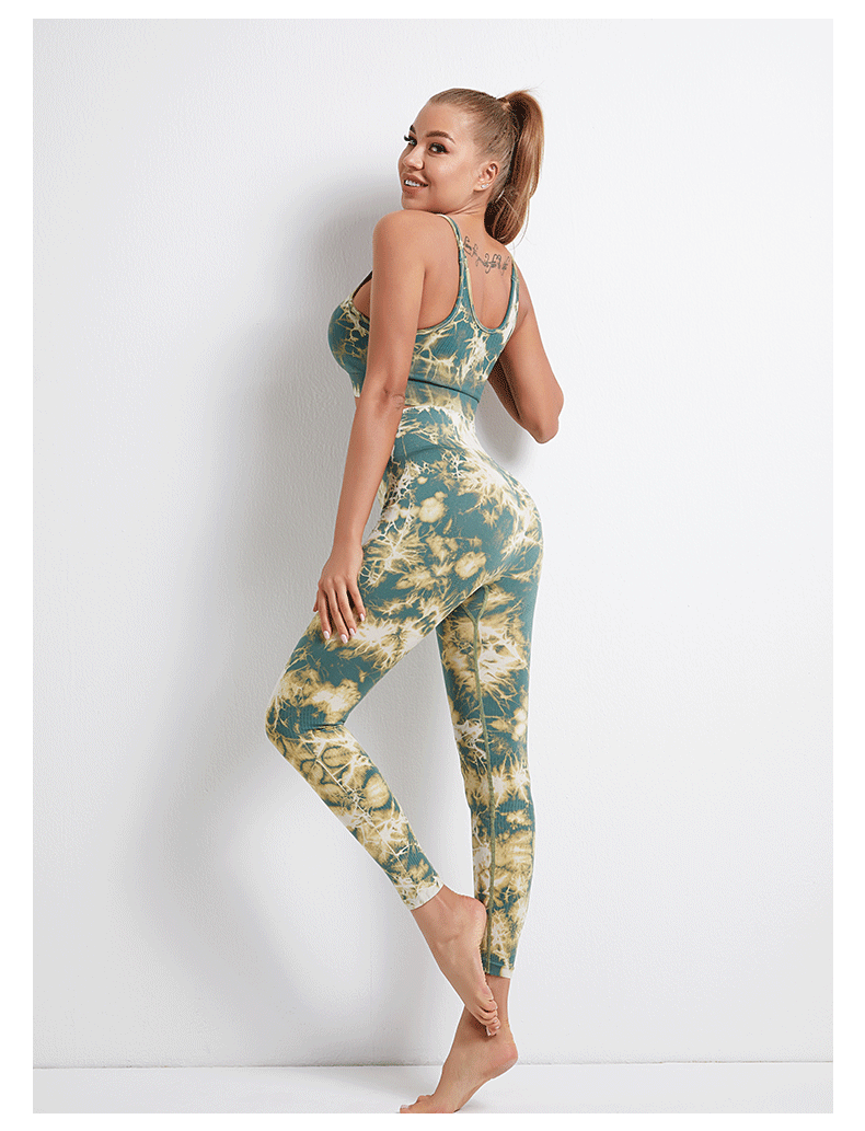 Tie-Dye Printed High Waist Hip Lift Sports Running Yoga Pants