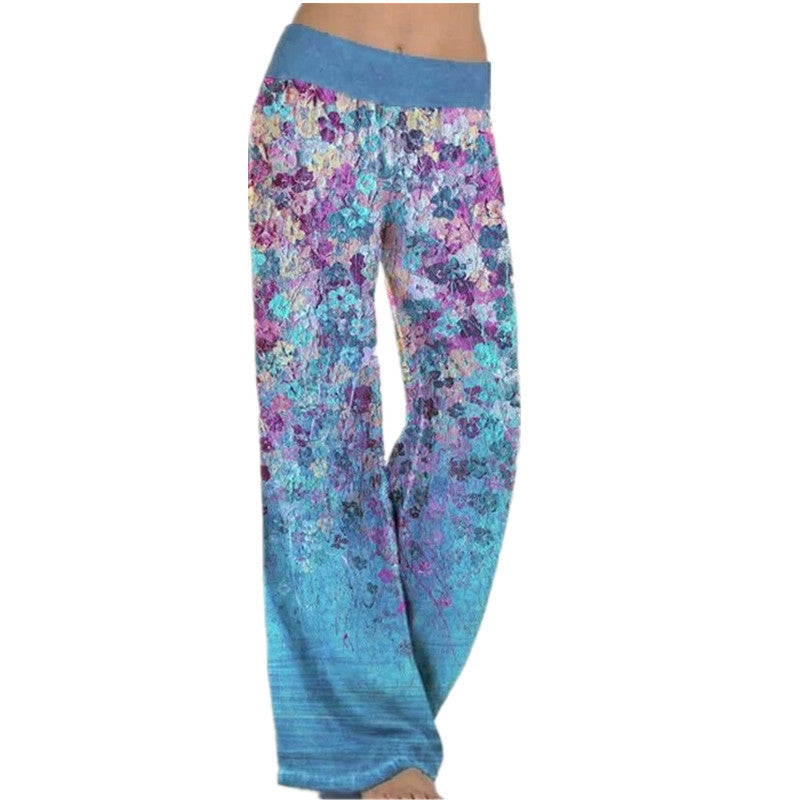 2021 Newest Women Summer Printings Yoga Wide Leg Pants Leggings Cargo Trousers Work Camping Hiking Casual Loose Fit Pants