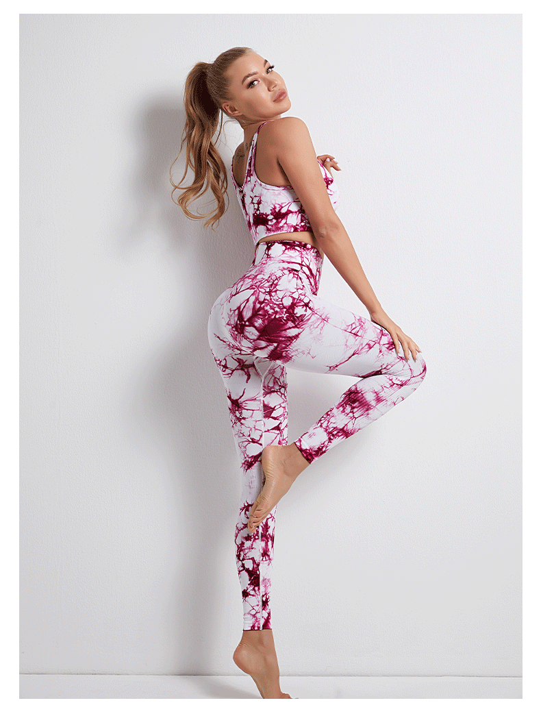 Tie-Dye Printed High Waist Hip Lift Sports Running Yoga Pants