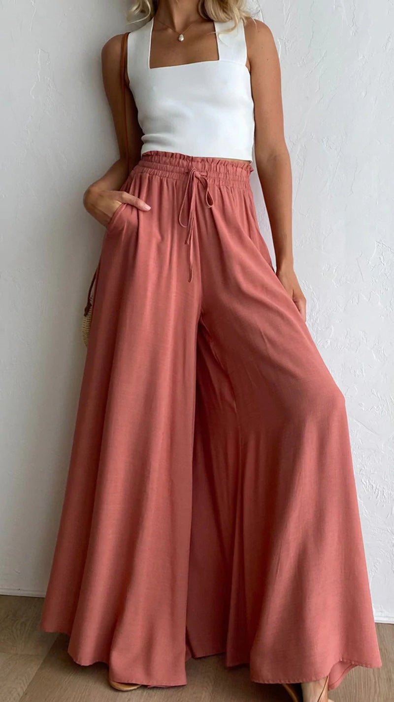 women's summer casual slim fit loose wide leg pants