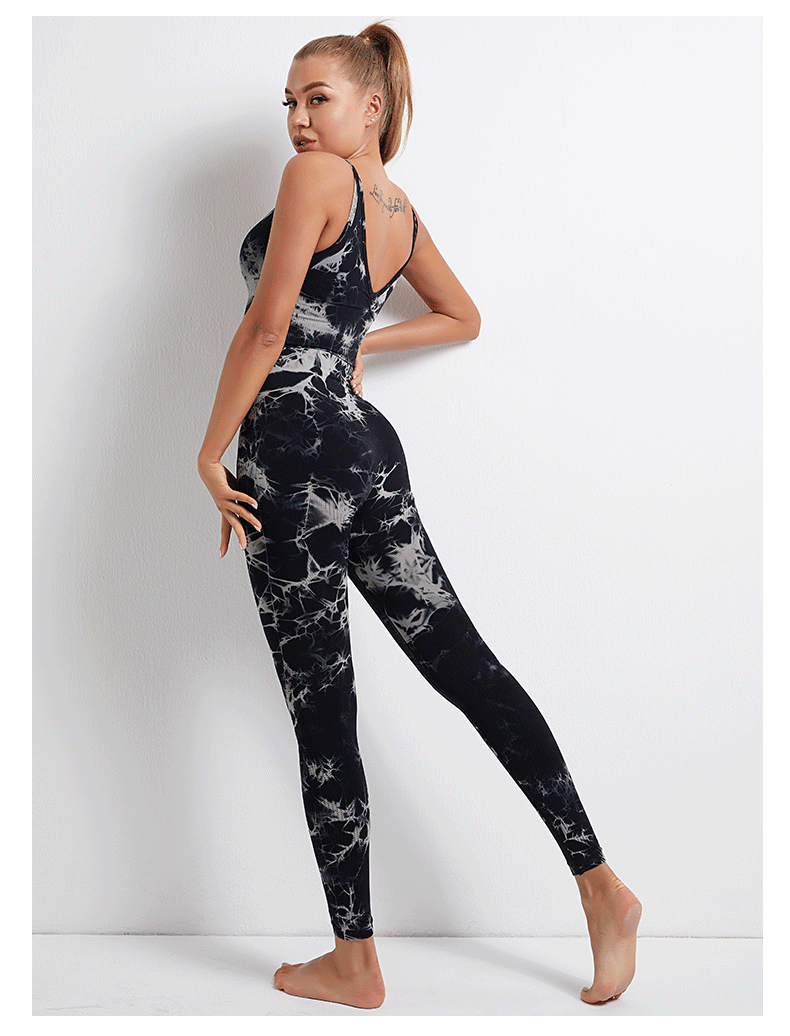 Tie-Dye Printed High Waist Hip Lift Sports Running Yoga Pants