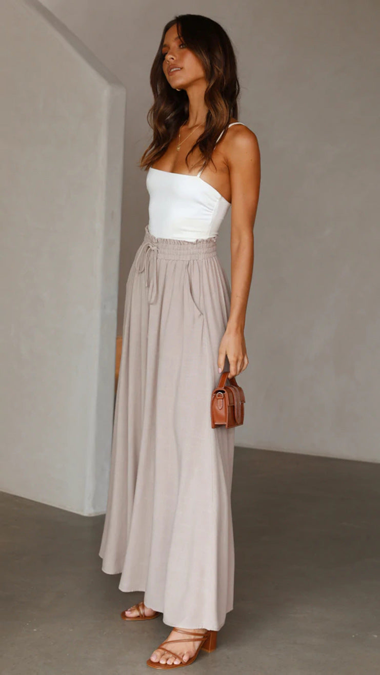 women's summer casual slim fit loose wide leg pants