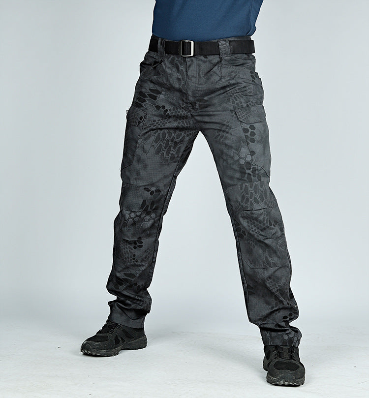 Men's Outdoor Hiking Mountaineering Camping Camo Multi Pocket Trousers
