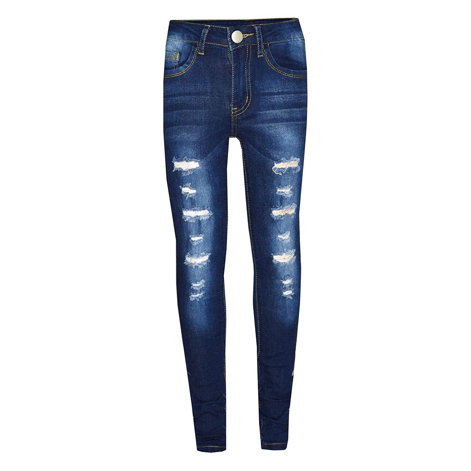 Kids Girls Skinny Jeans Denim Ripped Stretchy Pants for Age 3-14 Years