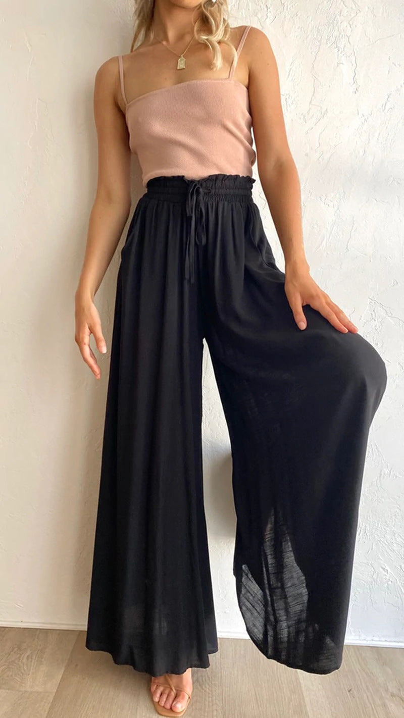 women's summer casual slim fit loose wide leg pants