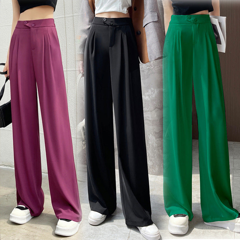 Women's Summer Casual High Waist Wide Leg Suit Pants