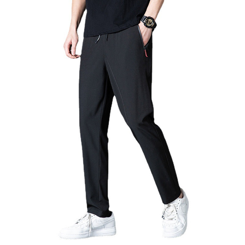 Men's Ice Silk Thin Breathable Quick-Drying Elastic Casual Pants