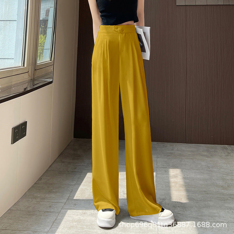 Women's Summer Casual High Waist Wide Leg Suit Pants