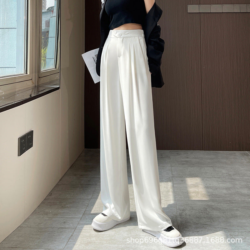 Women's Summer Casual High Waist Wide Leg Suit Pants
