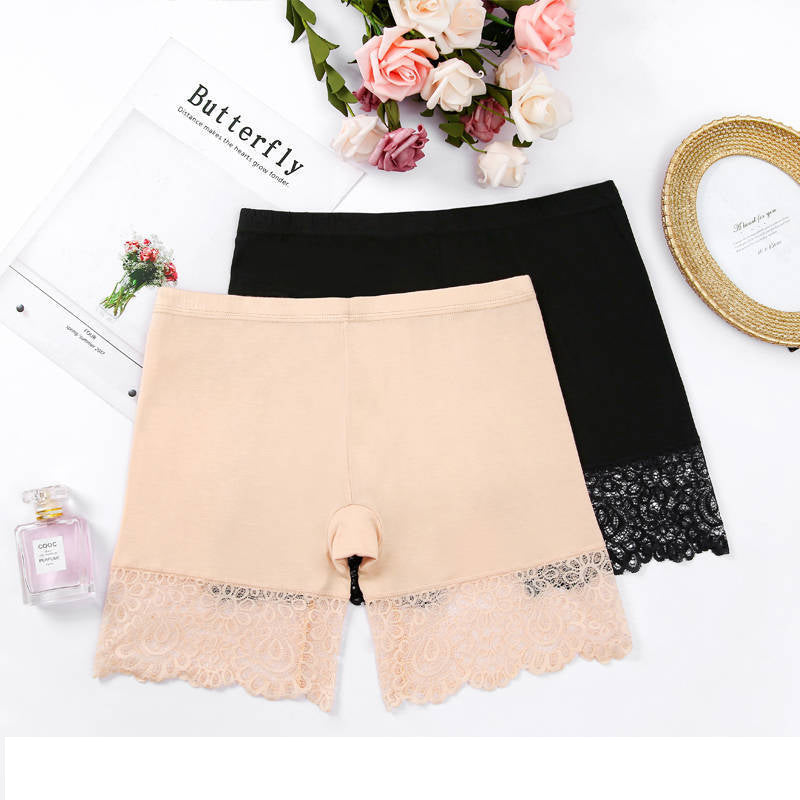 Women's Lace Stretch Slim Workout Safety Pants Leggings