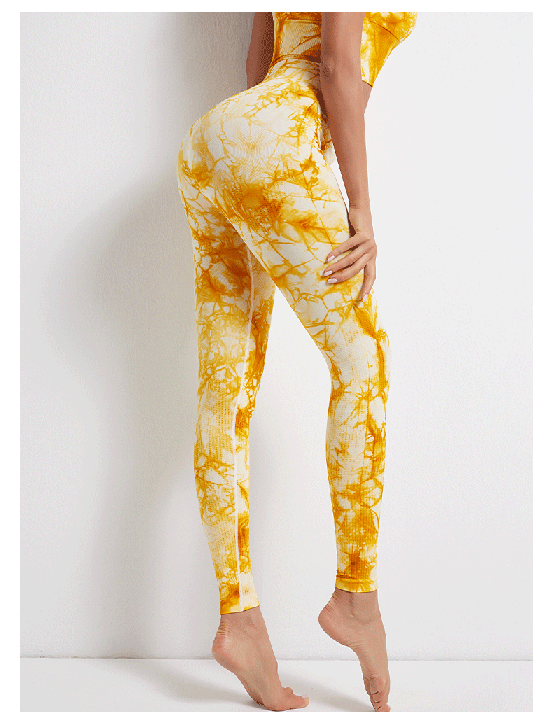 Tie-Dye Printed High Waist Hip Lift Sports Running Yoga Pants