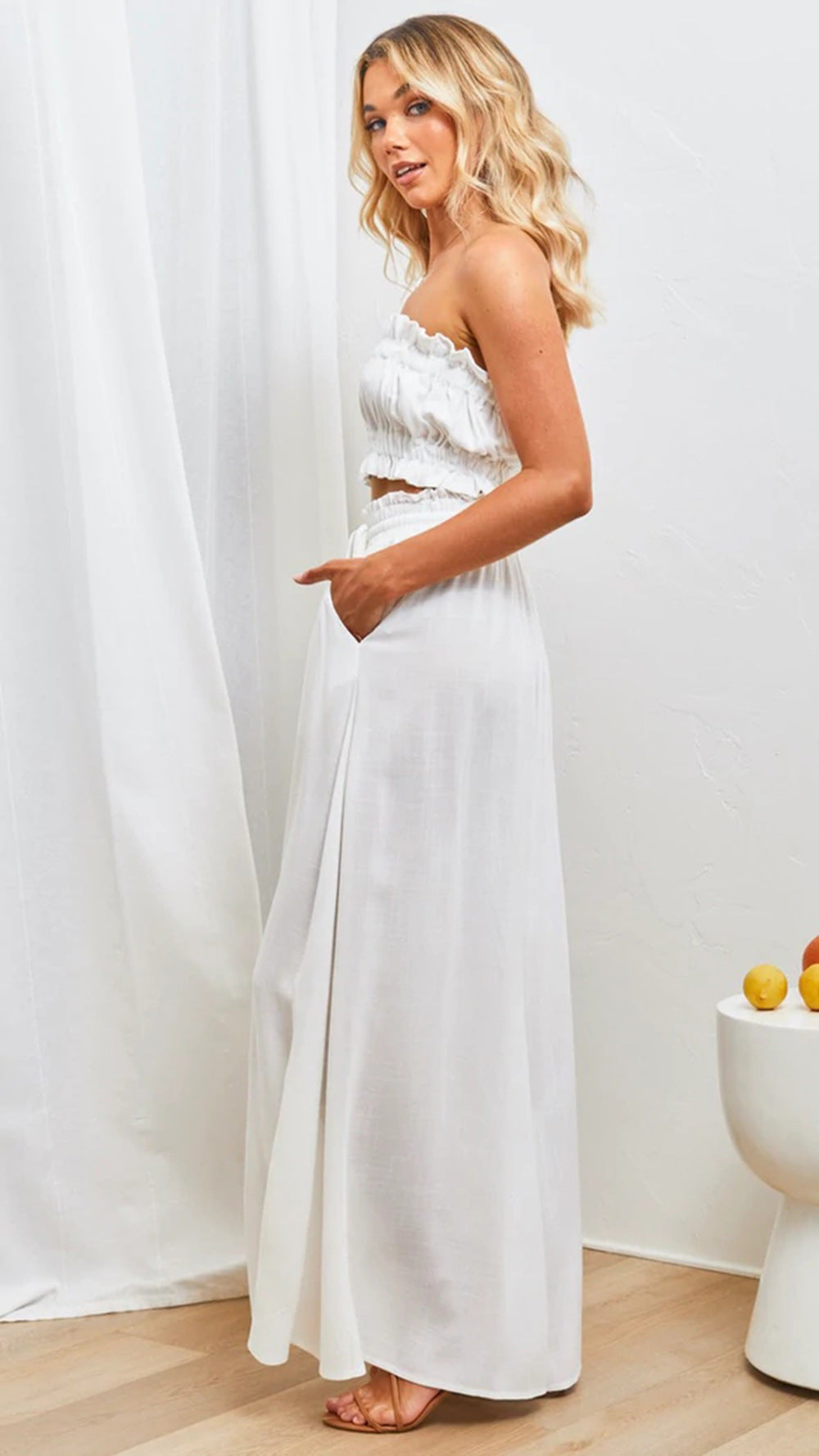 women's summer casual slim fit loose wide leg pants